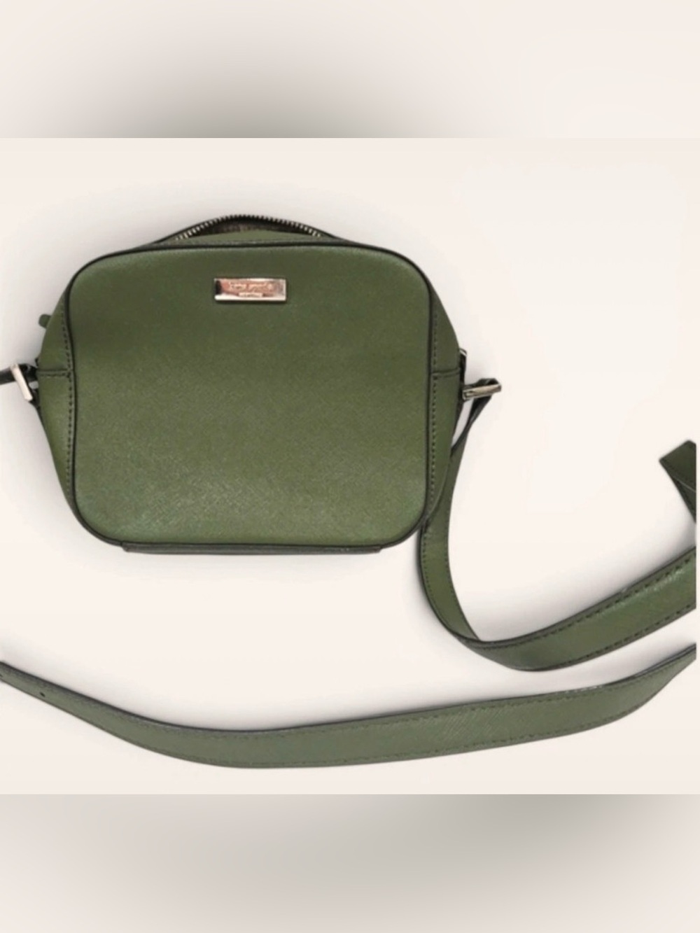 Kate Spade Olive Green Saffiano Crossbody Camera Bag